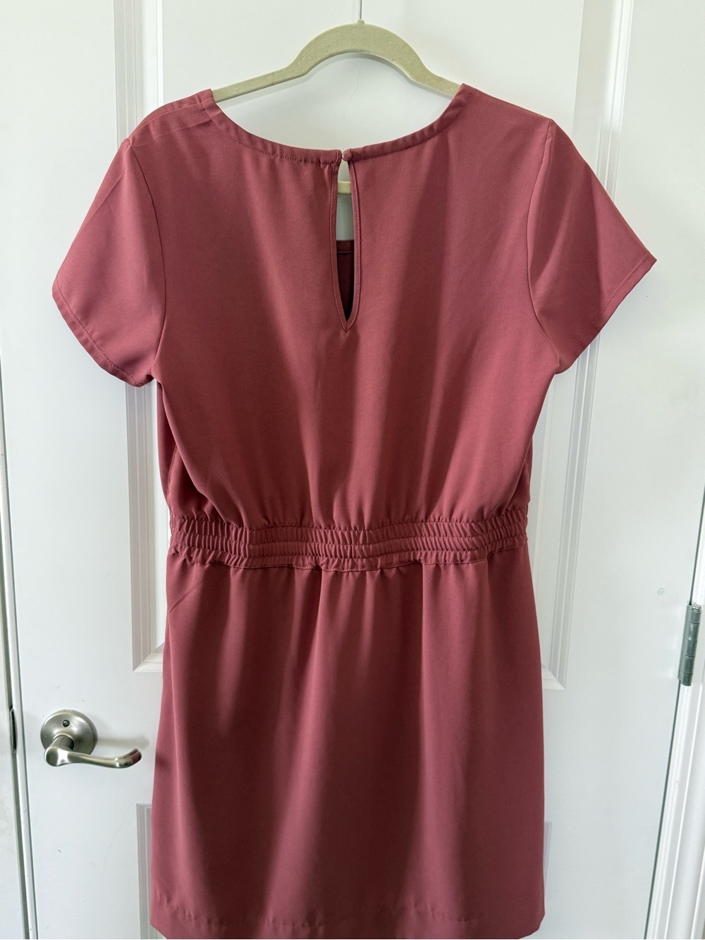 Dusty Rose Drawstring Waist Mini Dress - Picture 7 of 13